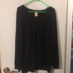 Black long sleeve shirt with silver threading